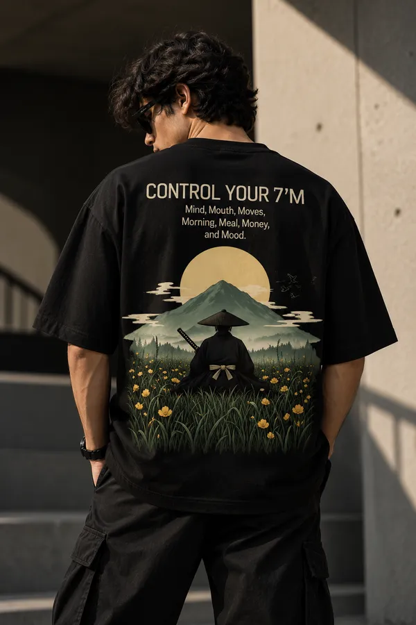 Black_Cotton_Oversized_Control_Your_7M_Ronin_T-Shirt_For_Unisex