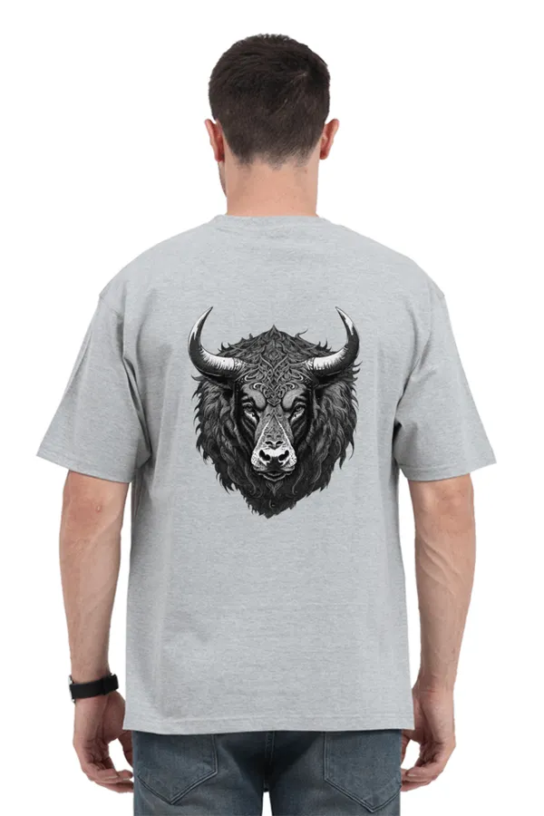 Manmaker_S_Old_Bull_Oversized_T_Shirt_Grey_Melange