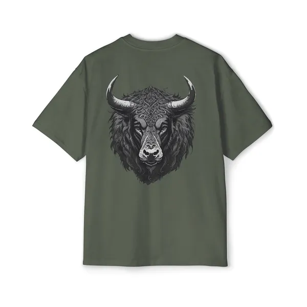 Manmaker_S_Old_Bull_Oversized_T_Shirt_Olive_Green
