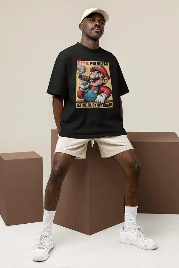 Manmaker_S_Super_Mario_Black_Oversized_T_Shirt_M