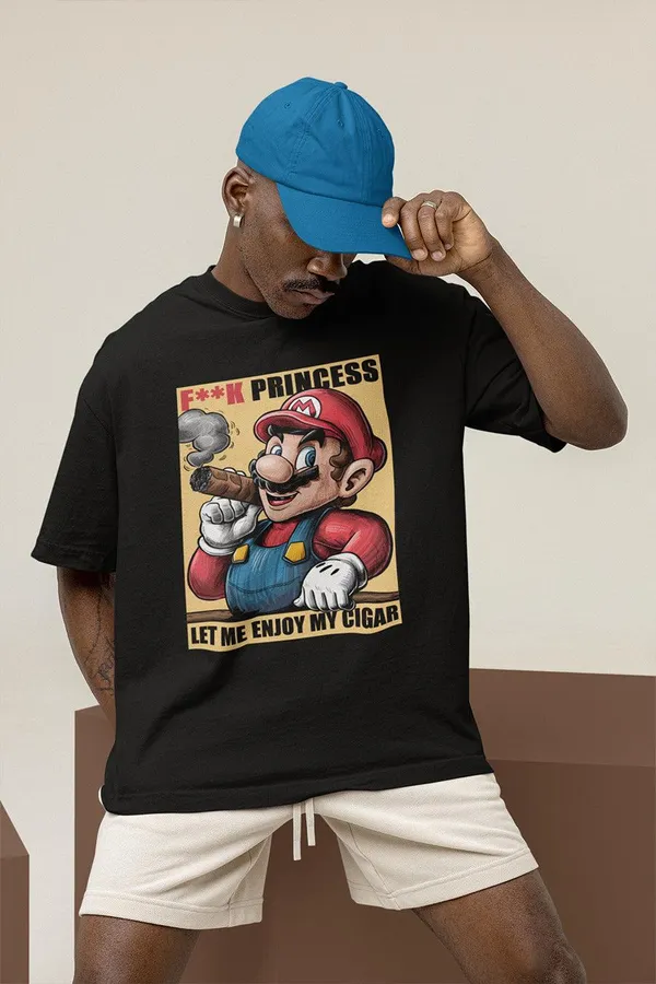 Manmaker_S_Super_Mario_Black_Oversized_T_Shirt_Xl