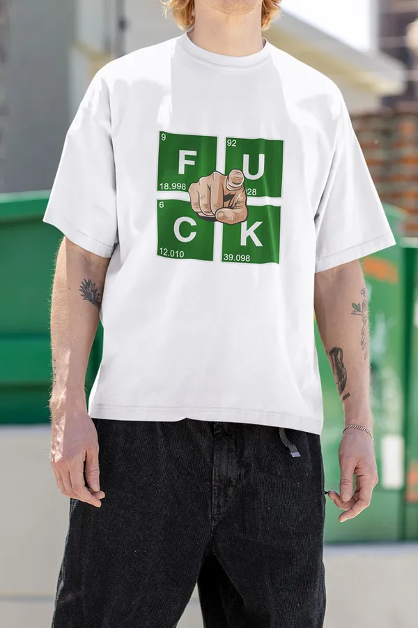 Sale_Manmaker_Fu_K_You_White_Oversized_T_Shirt_L