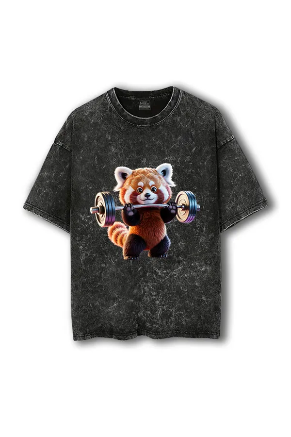 Manmaker_Red_Panda_Acid_Wash_Oversized_Gym_T_Shirt