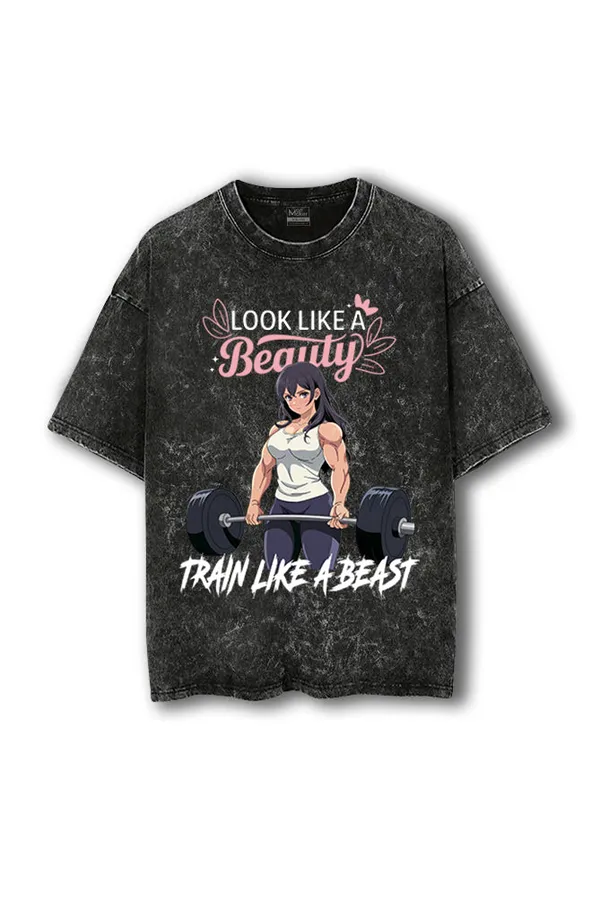Manmaker_Cute_Beast_Acid_Wash_Oversized_Gym_T_Shirt