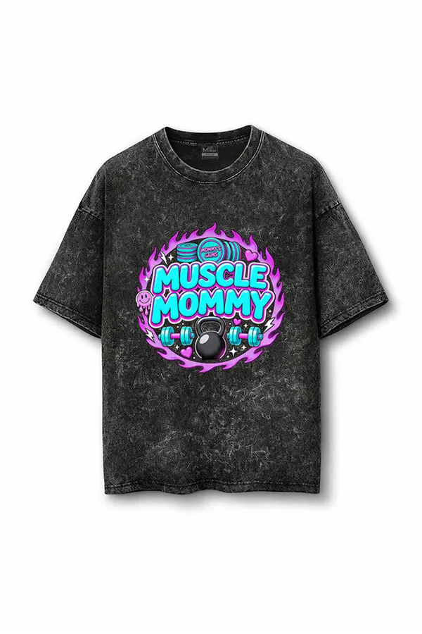 Manmaker_Muscle_Mommy_Acid_Wash_Oversized_Gym_T_Shirt_Black