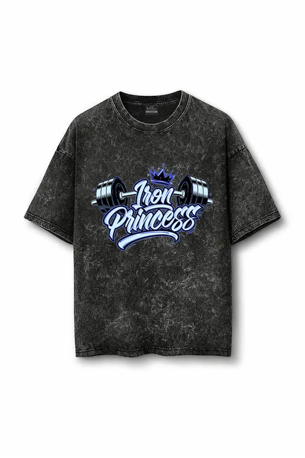 Manmaker_Iron_Princess_Acid_Wash_Oversized_Gym_T_Shirt_Black