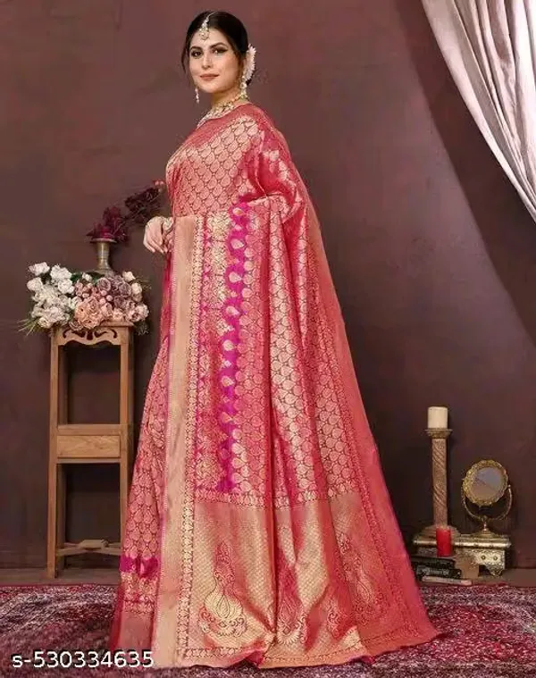 Pink_Banarasi_Silk_Woven_Saree_For_Women