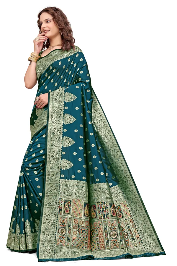 Midnight_Green_Banarasi_Silk_Saree_With_Golden_Zari_Work_Kb_Star_Default_Title