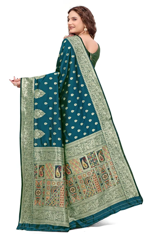 Midnight_Green_Banarasi_Silk_Saree_With_Golden_Zari_Work_Kb_Star_Default_Title