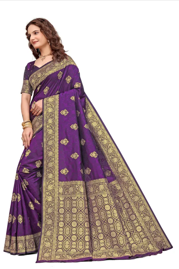 Purple_Banarasi_Silk_Saree_With_Golden_Zari_Work_Kb_Star_Default_Title