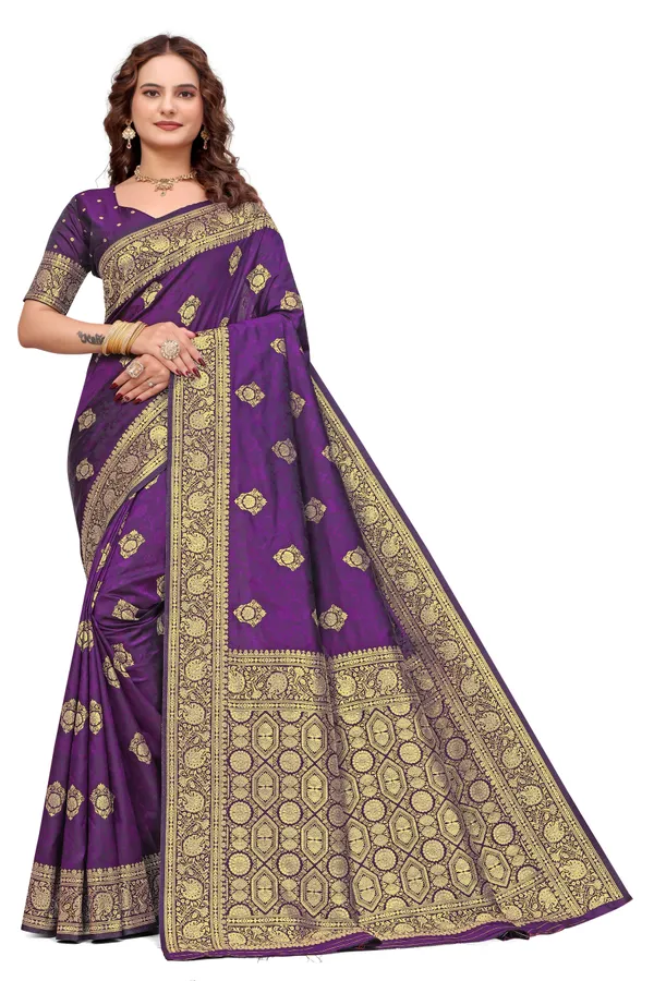 Purple_Banarasi_Silk_Saree_With_Golden_Zari_Work_Kb_Star_Default_Title