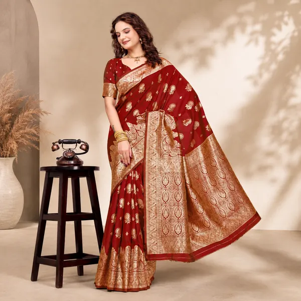 Maroon_Banarasi_Silk_Saree_With_Golden_Zari_Work_Kb_Star_Default_Title