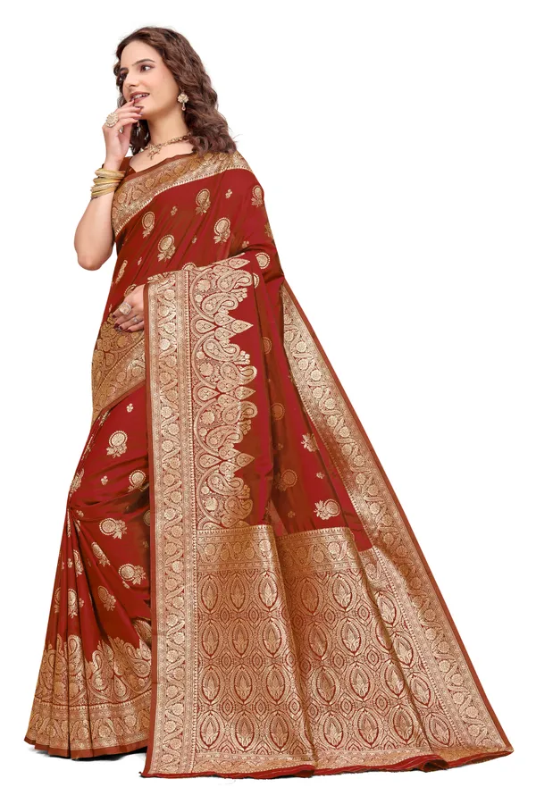 Maroon_Banarasi_Silk_Saree_With_Golden_Zari_Work_Kb_Star_Default_Title