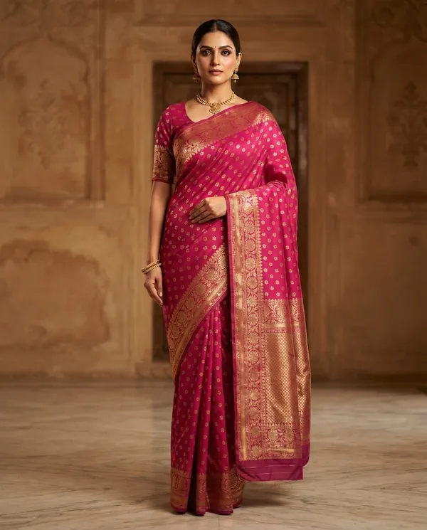 Pink_Banarasi_Silk_Woven_Saree_For_Women