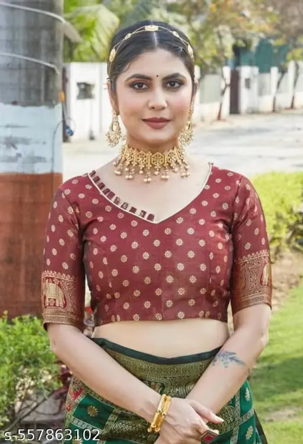 Maroon_Banarasi_Silk_Printed_Saree_For_Women