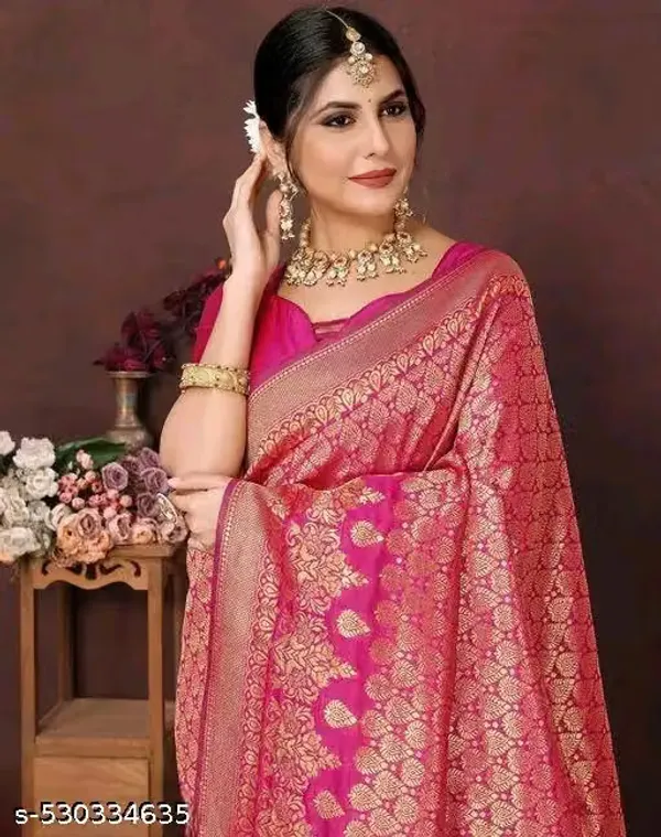 Pink_Banarasi_Silk_Woven_Saree_For_Women