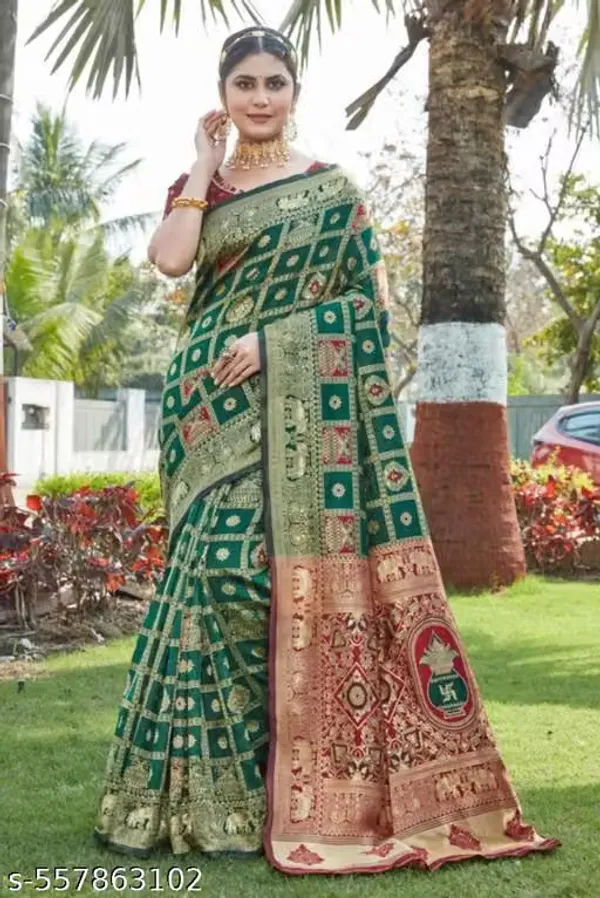 Maroon_Banarasi_Silk_Printed_Saree_For_Women