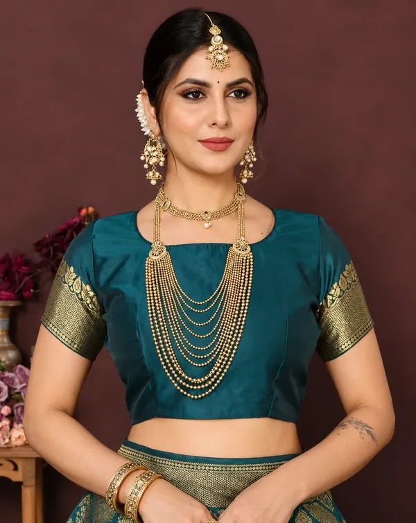 Olive_Banarasi_Silk_Woven_Brocade_Saree_For_Women