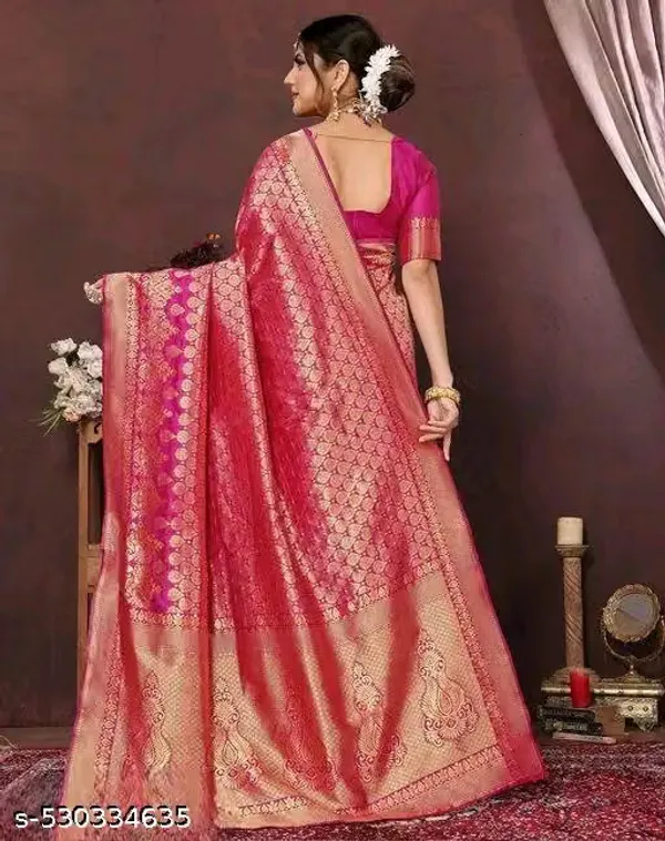 Pink_Banarasi_Silk_Woven_Saree_For_Women