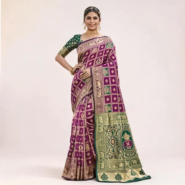 Multicolor_Banarasi_Silk_Printed_Saree_For_Women