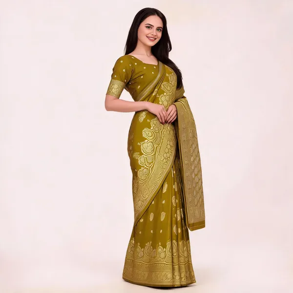 Mustard_Yellow_Banarasi_Silk_Golden_Zari_Work_Saree_For_Women