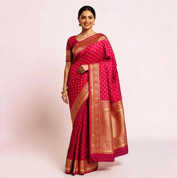 Red_Banarasi_Silk_Kanjivaram_Style_Saree_For_Women