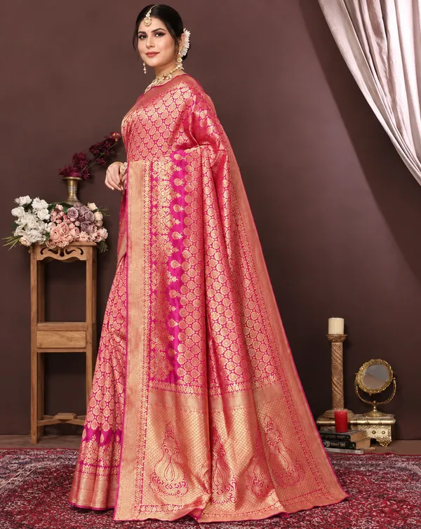 Pink_Banarasi_Silk_Woven_Saree_For_Women
