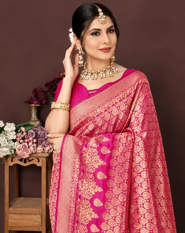 Pink_Banarasi_Silk_Woven_Saree_For_Women