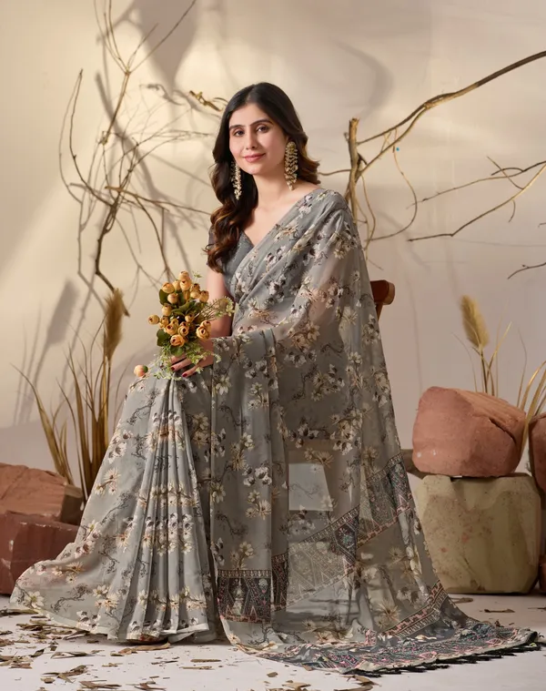 Aasna_Fashion_Women's_Charcoal_Grey_Soft_Georgette_Saree_with_Elegant_All-Over_Floral_Digital_Prints_and_Ornamental_Geometric_Pallu_Border