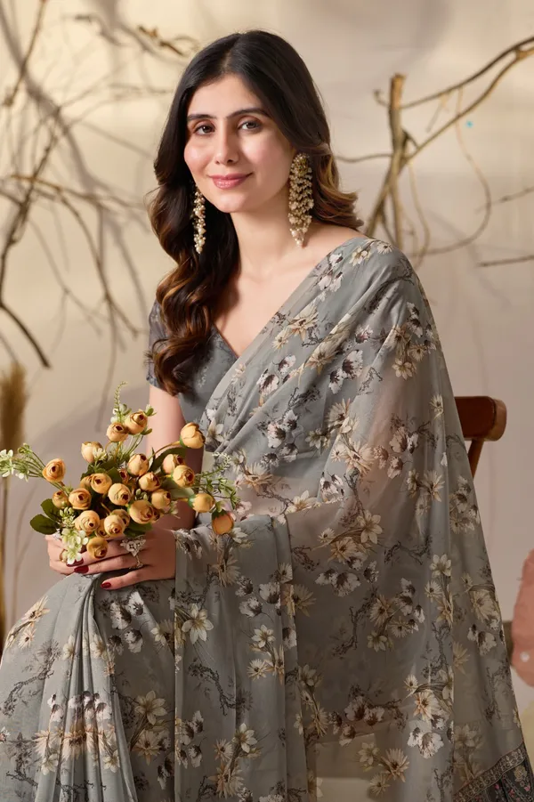 Aasna_Fashion_Women's_Charcoal_Grey_Soft_Georgette_Saree_with_Elegant_All-Over_Floral_Digital_Prints_and_Ornamental_Geometric_Pallu_Border