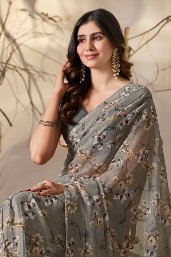 Aasna_Fashion_Women's_Charcoal_Grey_Soft_Georgette_Saree_with_Elegant_All-Over_Floral_Digital_Prints_and_Ornamental_Geometric_Pallu_Border