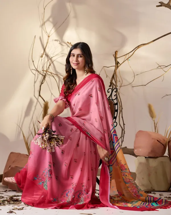 Aasna_Fashion_Women's_Pastel_Pink_Soft_Georgette_Saree_with_Delicate_Digital_Floral_Prints,_Contrasting_Deep_Pink_Borders,_and_Geometric_Pallu_Panels