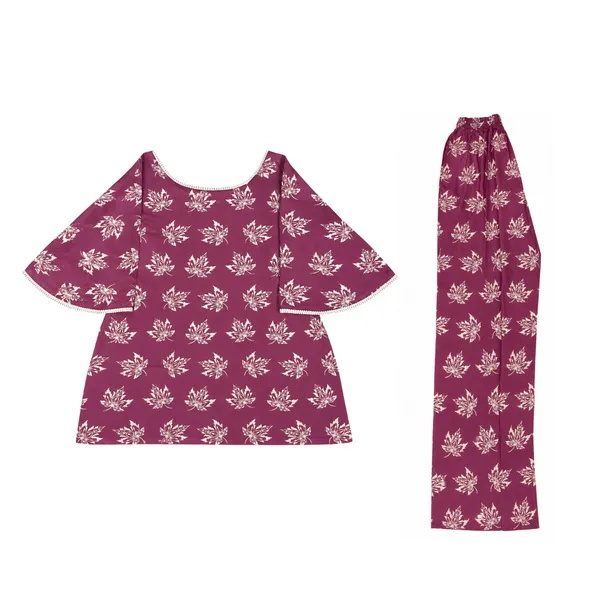 Maroon_Printed_Flared_Sleeve_Co_Ord_Set_for_Women
