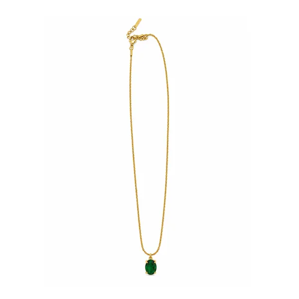 Gold_Tone_Green_Pendant_Chain_Necklace