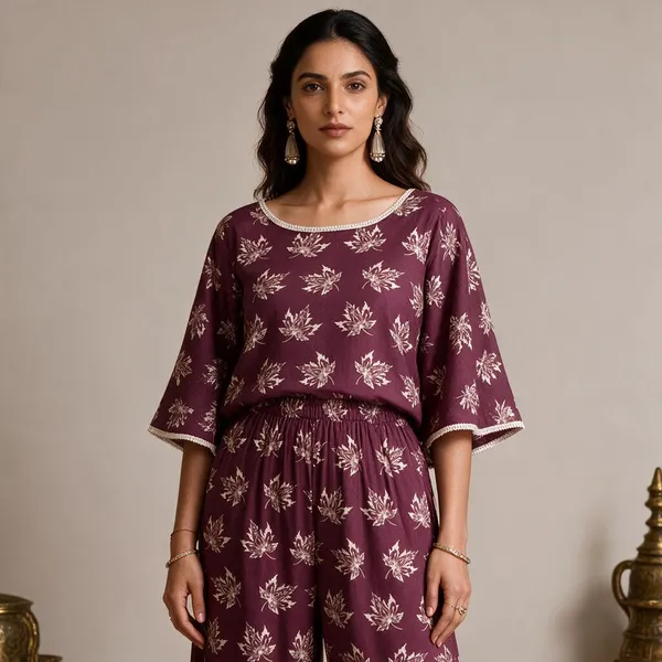 Maroon_Printed_Flared_Sleeve_Co_Ord_Set_for_Women