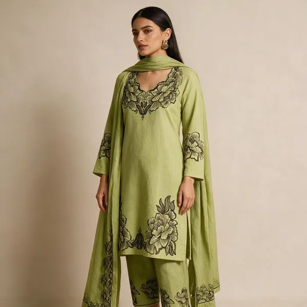 Green_Floral_Print_Ethnic_Kurta_Set_for_Women