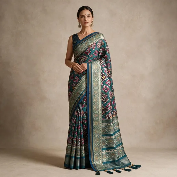 Multicolour_Woven_Patola_Style_Saree_for_Women