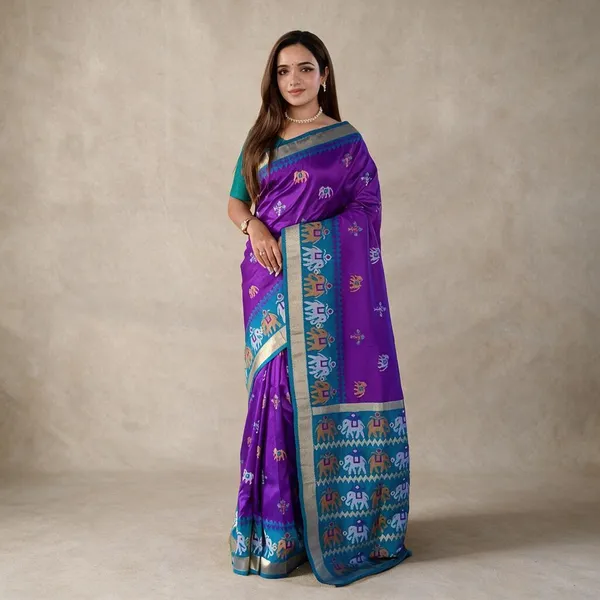 Purple_Printed_Saree_For_Women