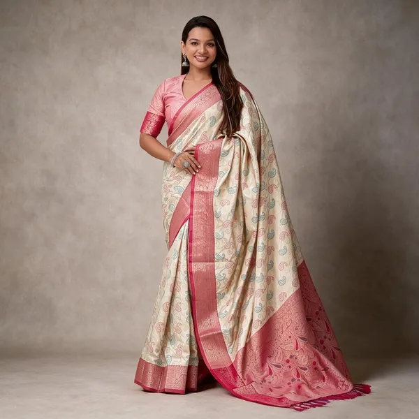 Pink_Printed_Saree_For_Women