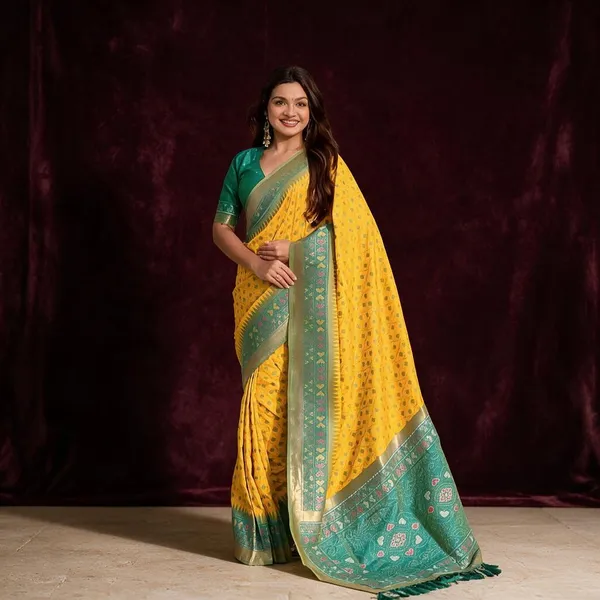Yellow_Printed_Saree_for_Women