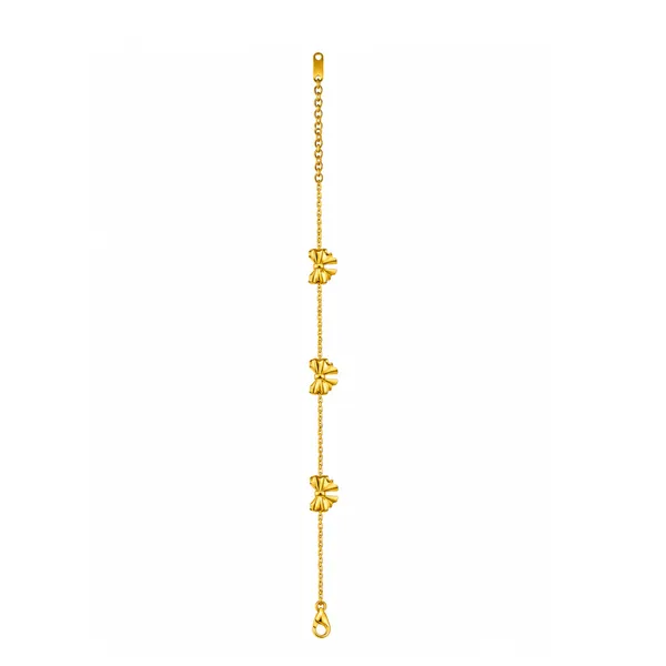 Gold_Tone_Floral_Motif_Chain_Bracelet_for_Women