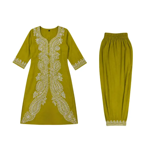 Olive_Green_Embroidered_Kurta_Set_for_Women