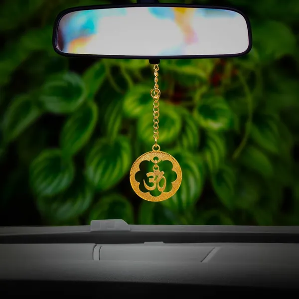 Om_Car_Hanging_Brass