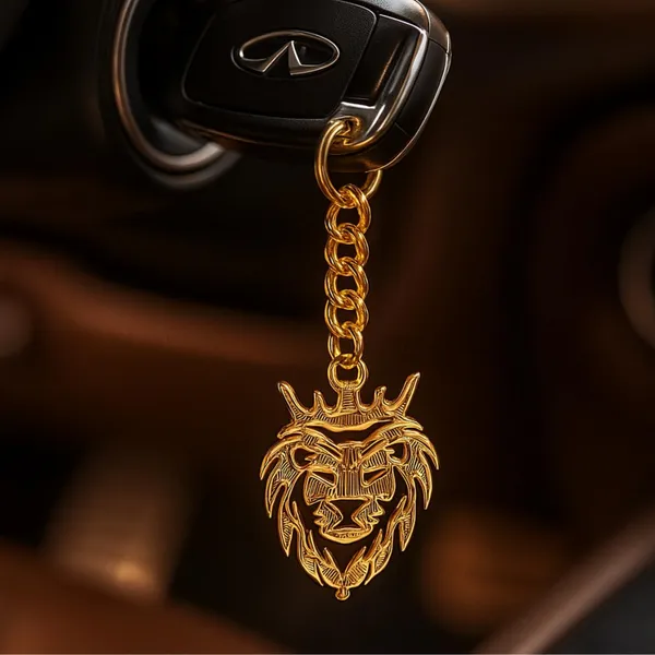Lion_Keychain_With_Carabiner_Clip