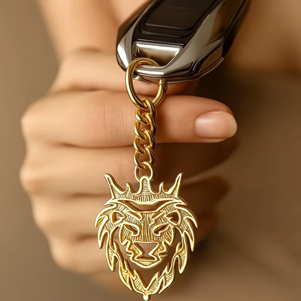 Lion_Keychain_With_Carabiner_Clip