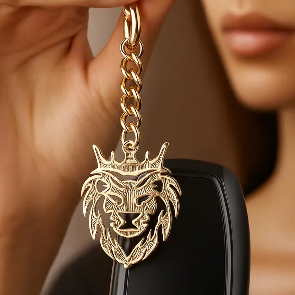 Lion_Keychain_With_Carabiner_Clip