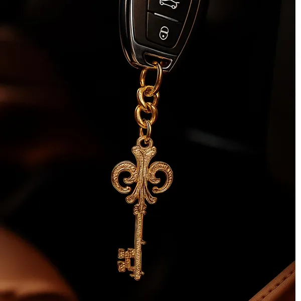 Key_Keychain_With_Brass_Chain