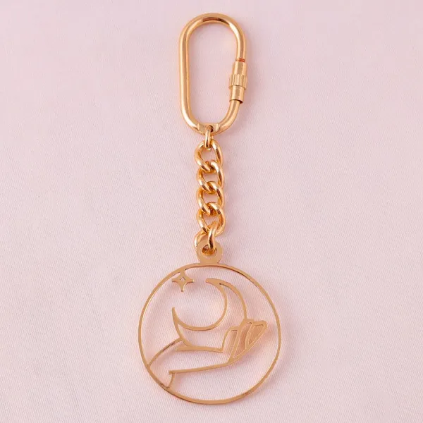 Moon_And_Star_Keychain_With_Carabiner