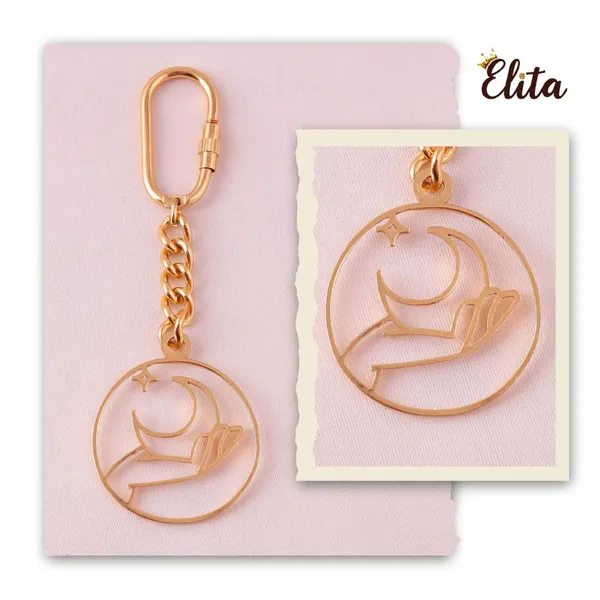 Moon_And_Star_Keychain_With_Carabiner