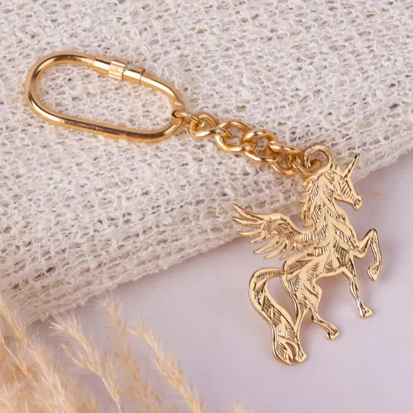 Brass_Unicorn_Keychain